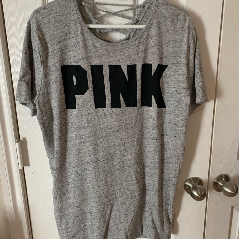 Victoria’s Secret Pink SS Open Back Tee Sz L
